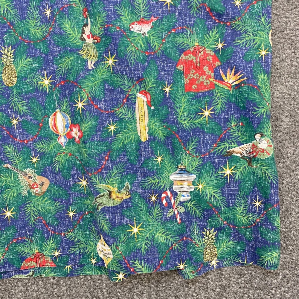 Reyn Spooner Mele Kalikimaka Hawaiian Shirt Men 2XL Blue Christmas 2022 Aloha - Picture 11 of 16